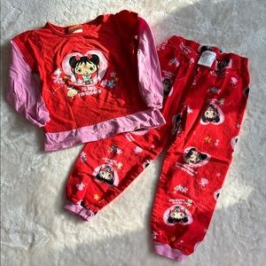 Nickelodeon Ni Hao Kai LAN Red and Pink Kids Pajama Set Size 4